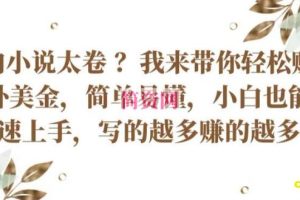 国内小说太卷 ?带你轻松赚取老外美金，简单易懂，小白也能快速上手，写的越多赚的越多【揭秘】