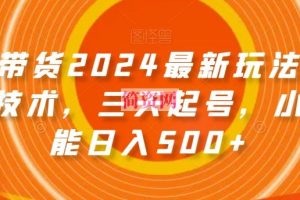 图文带货2024最新玩法，破播放技术，三天起号，小白也能日入500+【揭秘】