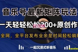 音乐号最新矩阵玩法，一天轻轻松松200+原创作品【揭秘】