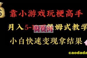 靠小游戏玩梗高手月入5-10w暴力变现快速拿结果【揭秘】