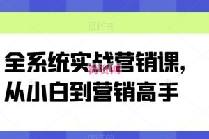 全系统实战营销课，从小白到营销高手