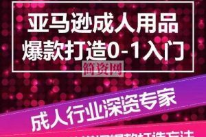 亚马逊成人用品爆款打造0-1入门，系统化讲解亚马逊成人用品爆款打造的流程