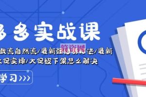 拼多多实战课：万人团玩法/截流自然流/最新强付费打法/最新原价卡大促..