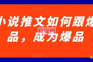 小说推文如何跟爆品，成为爆品【揭秘】