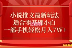 小说推文最新真人哭玩法，适合零基础小白，一部手机轻松月入7W+【揭秘】