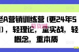 老A营销训练营(更24年5月)，轻理论，重实战，轻概念，重本质