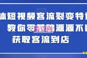 实体短视频客流裂变特训营，教你零基础源源不断获取客流到店